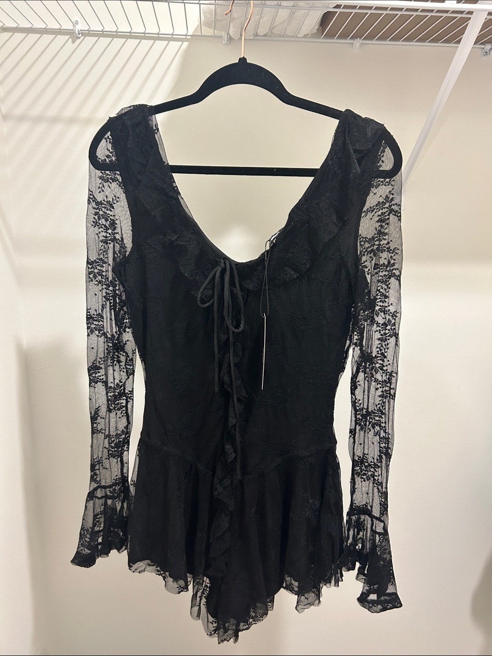 Fashion Nova Black Lace Mini skort dress